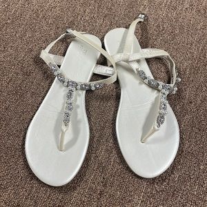 DB Studio Sarina T strap wedding sandals-worn once nearly perfect condition